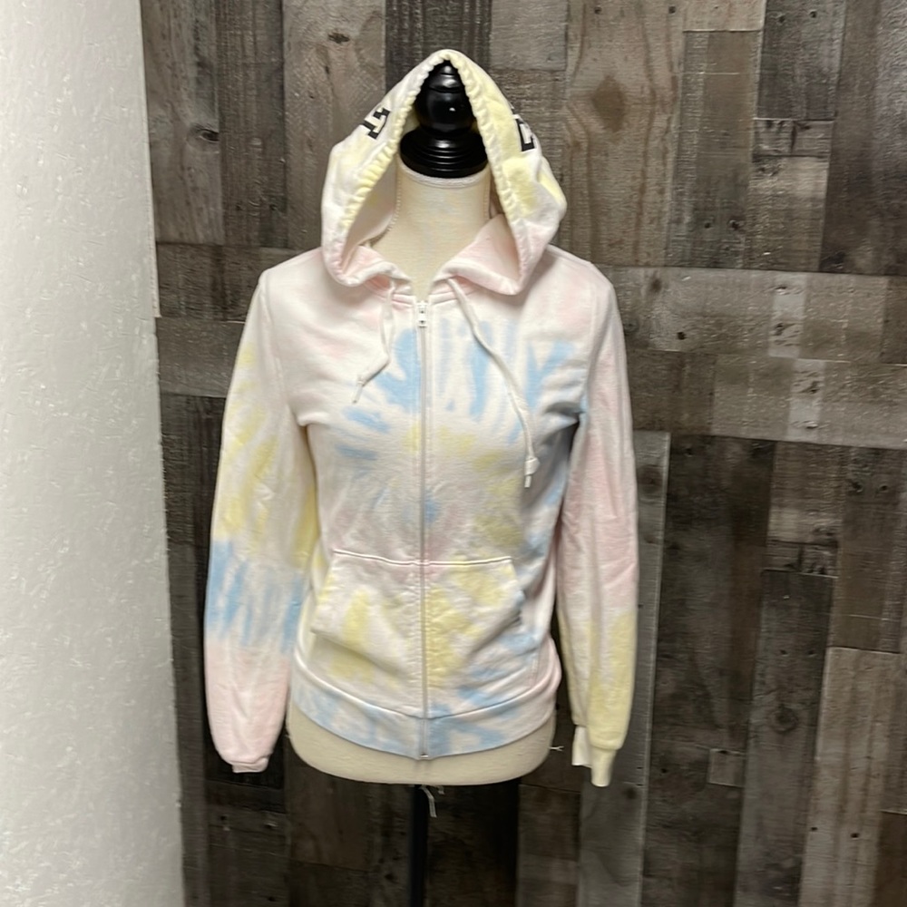 Victoria’s Secret Pink full zip tie dye hoodie size small EUC
